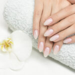 Nails manicure with file.