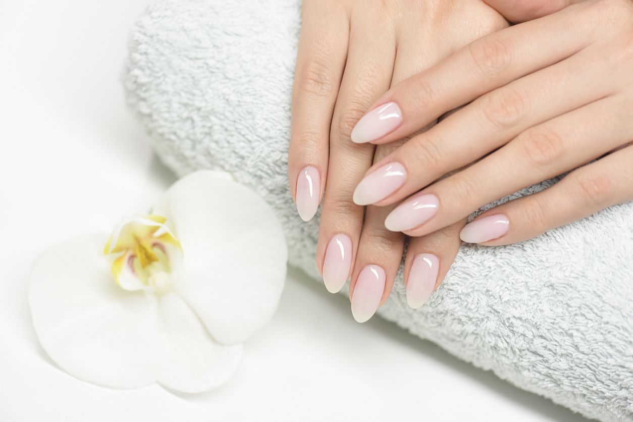 Nails manicure with file.